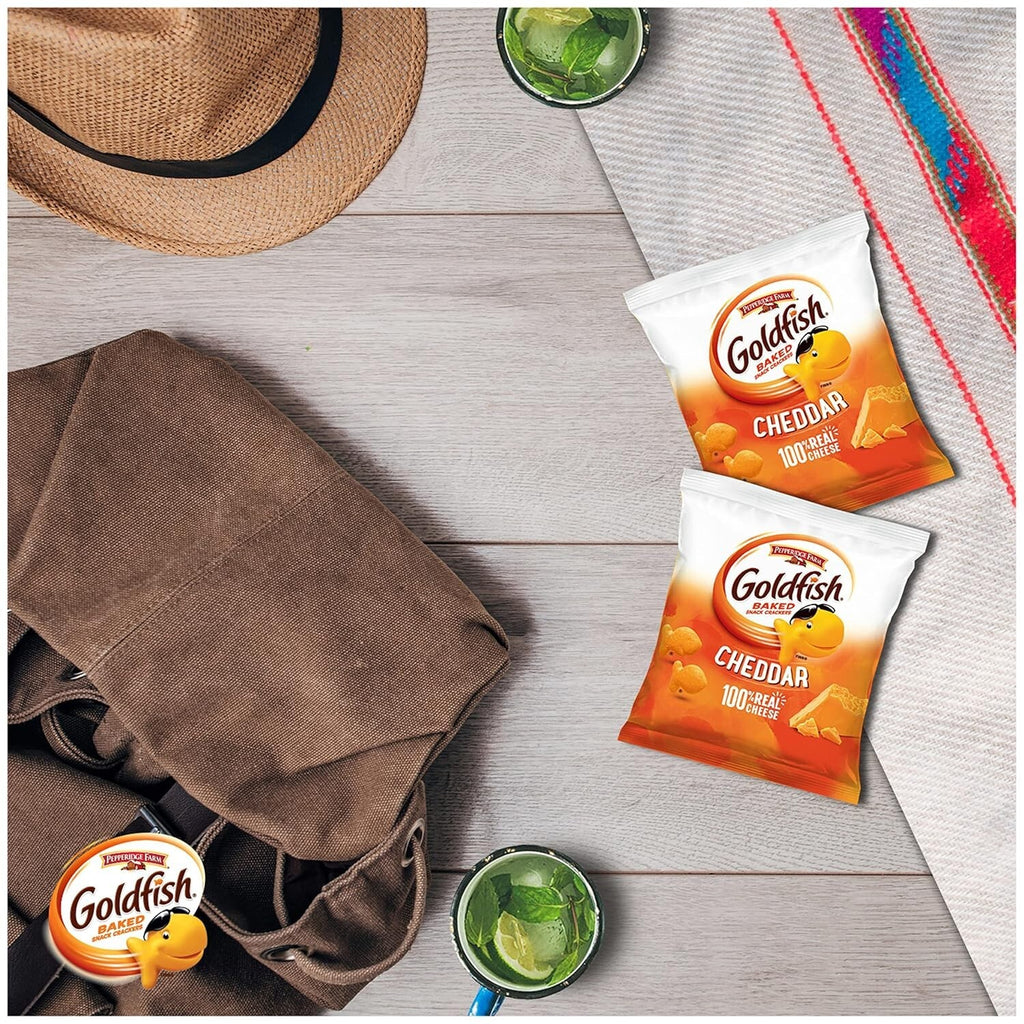 Goldfish Cheddar Cheese Crackers Baked Snack Crackers 1 Oz On-The-Go Snack Packs