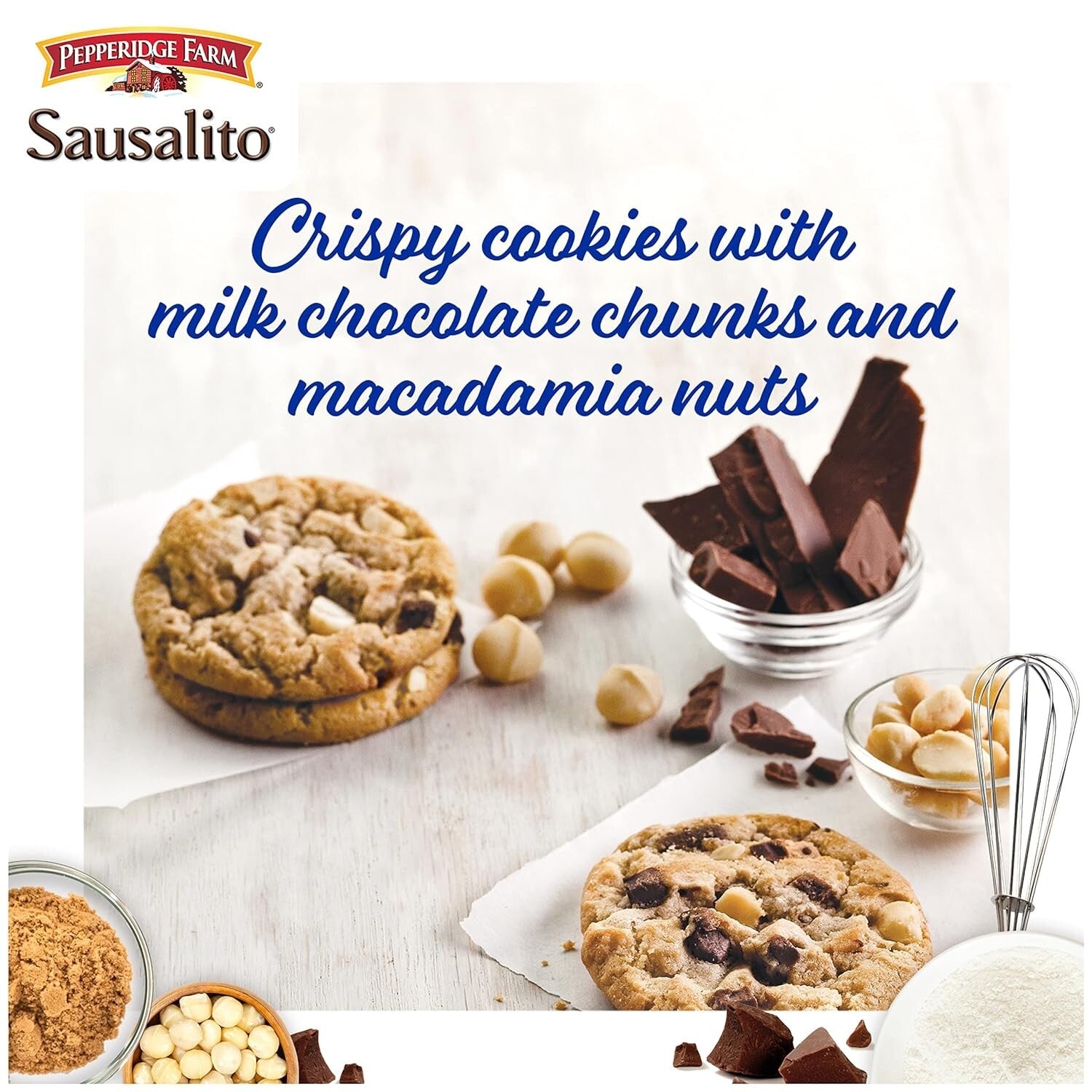 Crispy Milk Chocolate Macadamia Nut Cookies 7.2 OZ Bag