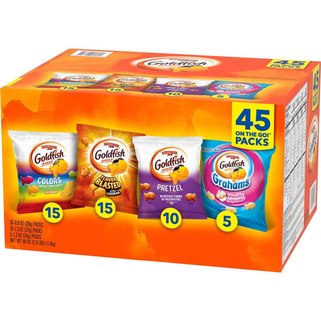 Pepperidge Farm  Crackers Sweet & Savory Variety Pack Box, 45-Count Single-Serve Snack Packs