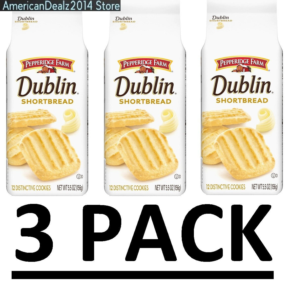 3 PACK - Pepperidge Farm DUBLIN SHORTBREAD Butter Cookies 5.5 Oz (Total 16.5 Oz)