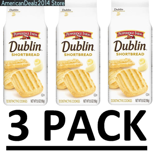 3 PACK - Pepperidge Farm DUBLIN SHORTBREAD Butter Cookies 5.5 Oz (Total 16.5 Oz)